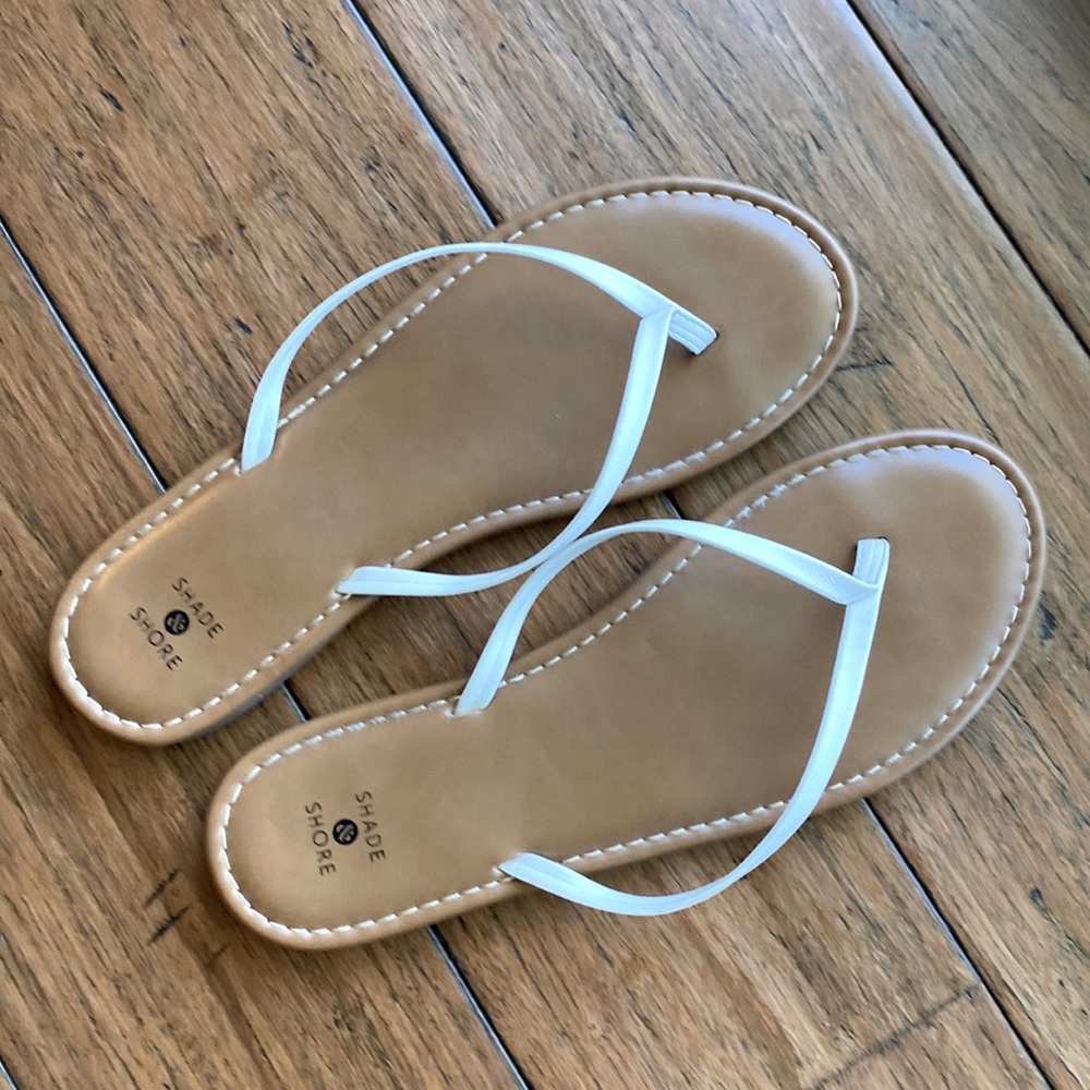 Faux Leather Flip Flops
